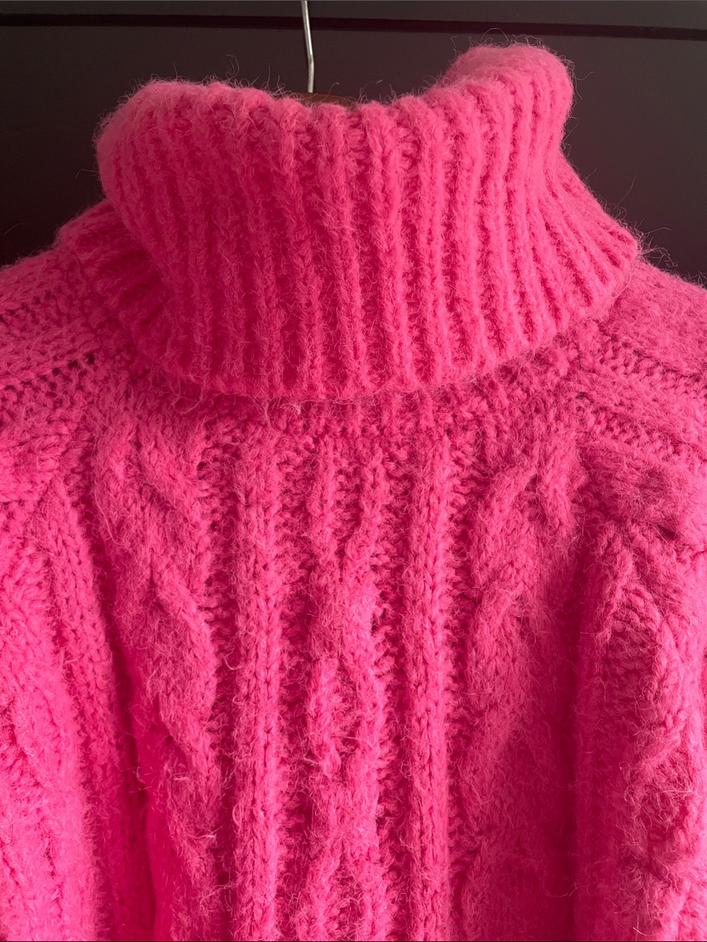 a new day Chunky Cable Turtleneck Sweater - Hot Pink - Picture 2 of 6